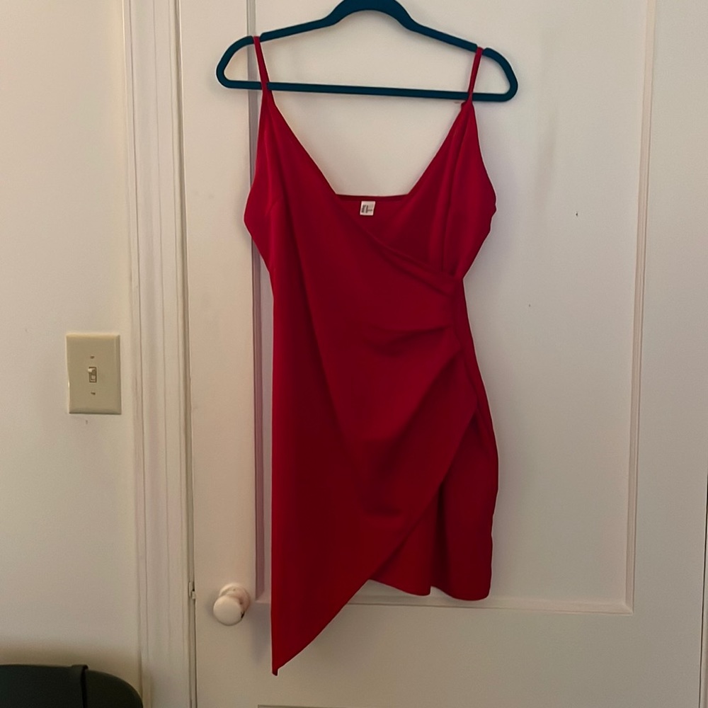 Red Wrap Mini Dress